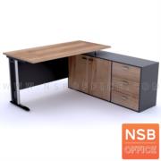 A18A064-1:โต๊ะทำงานตัวแอล    ขนาด 150W1*130W2 cm.   พร้อมตู้ข้างเตี้ย เมลามีน