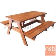 A17A083-2:โต๊ะโรงอาหารไม้สักล้วน รุ่น SOUTHDAKOTA (เซาธ์ดาโกตา)  ขนาด 150W cm. ขาไขว้ สีสักทอง 