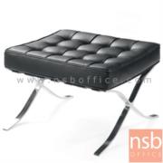 B15A025:สตูลเดี่ยวหนังเเท้ รุ่น Squarely-2  ขนาด 84W cm. โครงขาสแตนเลส 