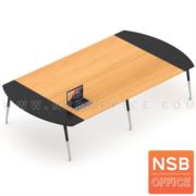 A05A132-1:โต๊ะประชุมหัวโค้ง   ขนาด 300W cm.    ระบบคานเหล็ก ขาสีบรอนซ์เงินปลายขาโครเมี่ยม