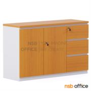 C01A072-3:ตู้เอกสาร 2 บานเปิด 3 ลิ้นชักข้าง รุ่น FD-NSB  สูง 85 cm.   เมลามีน บานเพ่ 