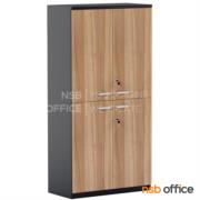 C02A012-4:ตู้เอกสาร สูง 160 cm. 4 บานเปิดทึบ รุ่น Cosgrove (คอสโกรฟ) กว้าง 80W cm. สีพิเศษเฉพาะหน้าบาน เมลามีน