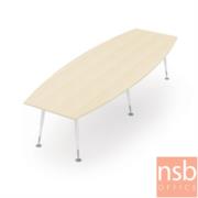 A05A181:โต๊ะประชุมทรงเรือ   ขนาด 320W cm. ขาเหล็กพ่นสีขาว 