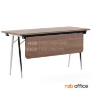 A07A051-1:โต๊ะประชุมพับเก็บได้ รุ่น Barbour (บาร์เบอร์)  ขนาด 150W*60D cm.  พร้อมบังตาไม้ ขาเหล็กวีคว่ำ 