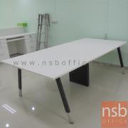 A18A052:โต๊ะประชุมทรงสี่เหลี่ยม    ขนาด 240W cm. ขากลางมีกล่องนำสายไฟ โครงขาอลูมินั่ม