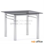 B13A139-1:โต๊ะกลางกระจกสีชา รุ่น FT-S28FS  ขนาด 61W cm. โครงเหล็กชุบโครเมี่ยม 