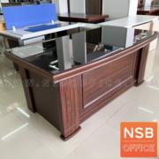 A06A153:โต๊ะทำงานผู้บริหาร รุ่น Phoenix (ฟีนิกซ์)   หน้าท็อปทับด้วยกระจก