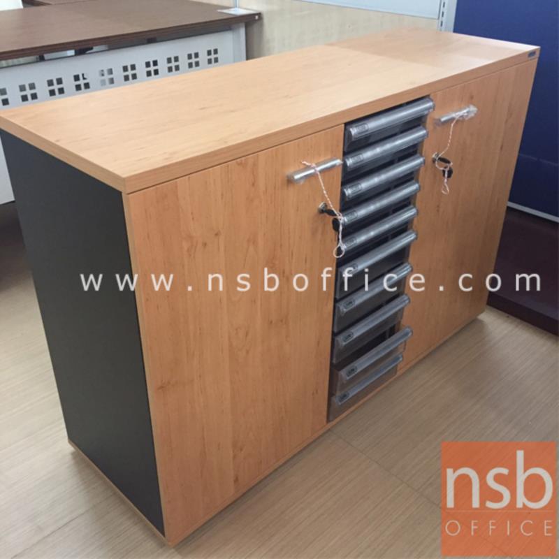 ตู้เอกสาร สูง 81 cm. 2 บานเปิด 10 ลิ้นชักแยกประเภท รุ่น Olae (โอเล)  เมลามีน