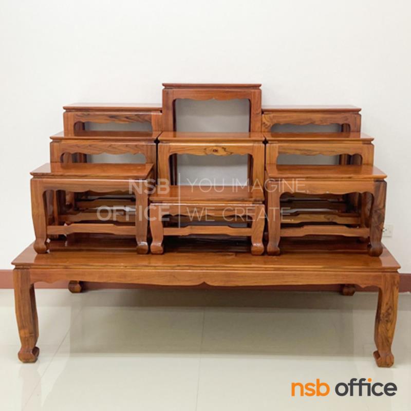 G18A004:โต๊ะหมู่บูชา ไม้สักล้วน หมู่ 9 รุ่น สุวรรณ  (หน้ากว้าง 7, 9 นิ้ว) 