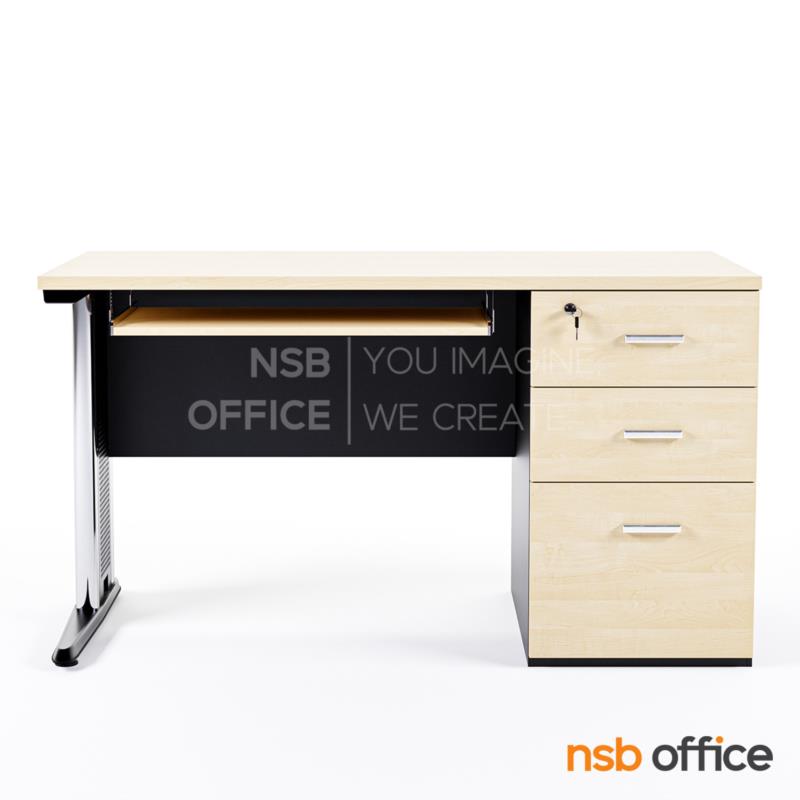 โต๊ะทำงาน 3 ลิ้นชักข้างขาทึบ รุ่น Bloodstorm (บลัดสตอร์ม)  ขาเหล็กตัวแอล