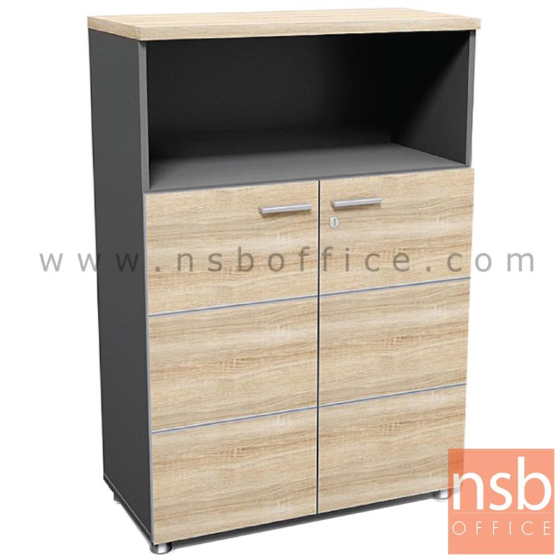 C01A050:ตู้เอกสาร สูง 113 cm. 1 ช่องโล่ง 2 บานเปิด รุ่น MCK-810   เมลามีน สีแกรนโอ๊คตัดกราไฟท์