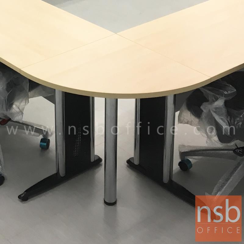 โต๊ะเข้ามุมทรงโค้ง  ขนาด R60 cm.   เมลามีน ขากลมโครเมี่ยม