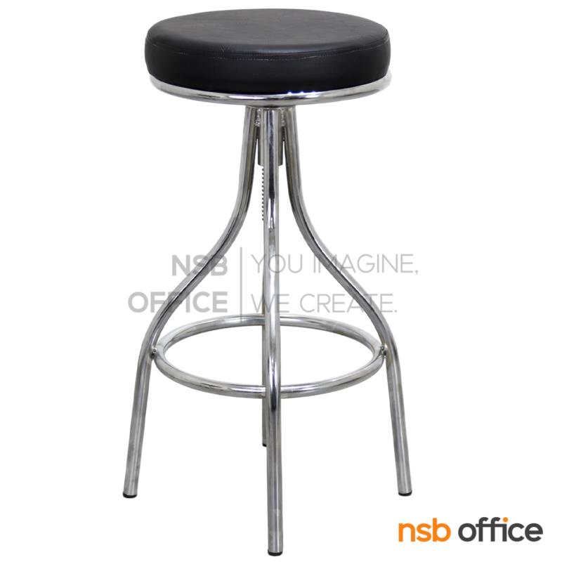 B09A072:เก้าอี้บาร์สตูลที่นั่งกลม รุ่น Silver (ซิลเวอร์)  ขาทรงถ้วยชุบโครเมี่ยม