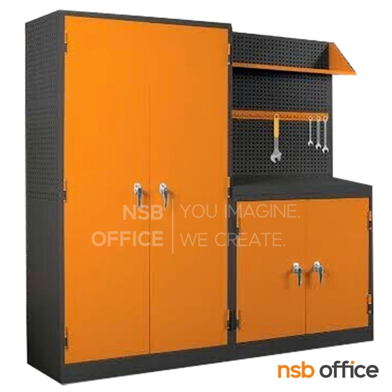 E09A021:ชุดตู้เก็บเครื่องมือช่าง 183.5W*49.7D*183H cm.พร้อมแผ่นท็อปแผ่นชั้นและอุปกรณ์เสริม   