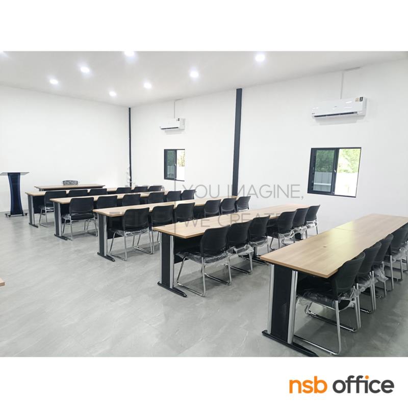 โต๊ะทำงาน บังโป๊ไม้ รุ่น Avonic (เอโวนิก) ขนาด 80W-150W (60D, 75D, 80D) cm. ขาเหล็กตัวแอล