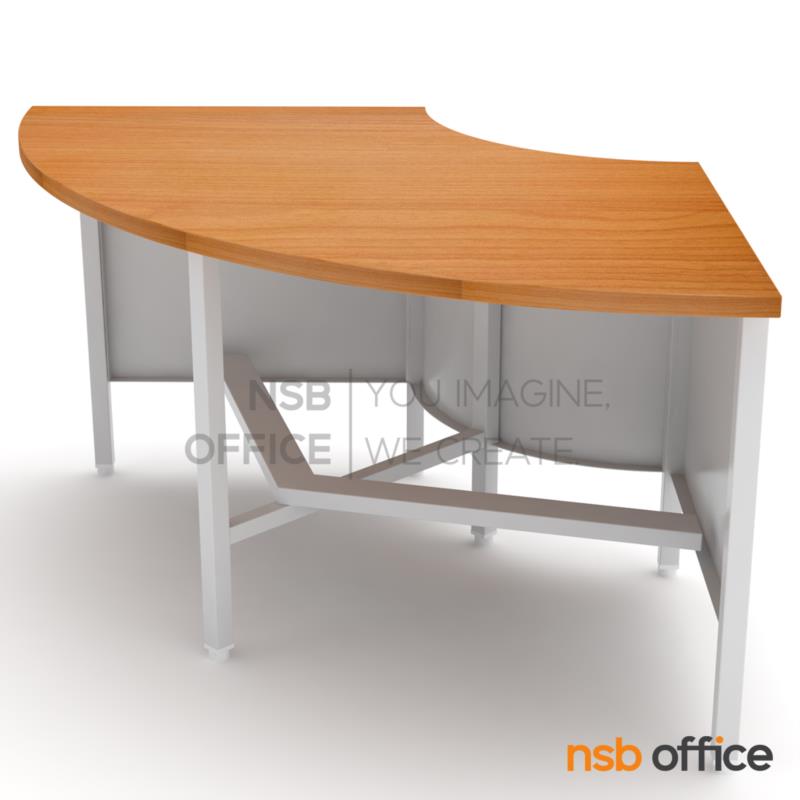 A05A063:โต๊ะเข้ามุมทรงโค้ง รุ่น Bambalina (แบมบอลลิน่า) ขนาด R90 ,R120 cm.  เมลามีน โครงเหล็ก