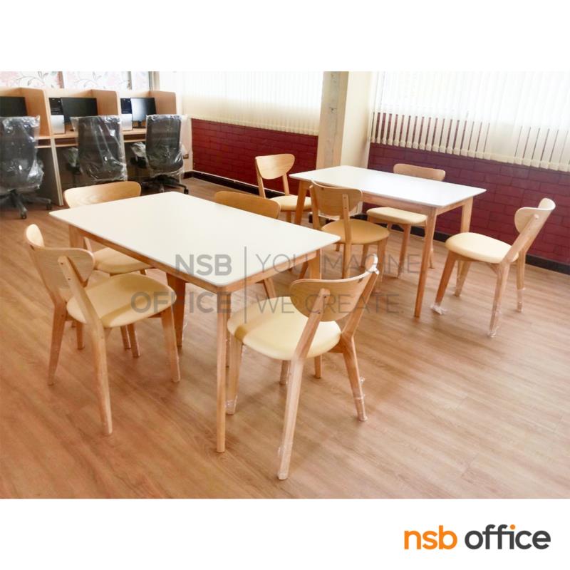 โต๊ะสี่เหลี่ยม ไม้ยางพารา top ลามิเนต HPL รุ่น Jinny (จินนี่) 120, 150, 180W และ 210W cm. 