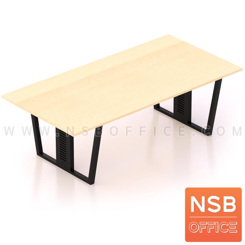 A05A179:โต๊ะประชุมทรงสี่เหลี่ยม รุ่น Xyver (ไซเวอร์) ขนาด 200W, 240W cm.  พร้อมกระจังร้อยสายไฟ ขาเหล็กกล่อง