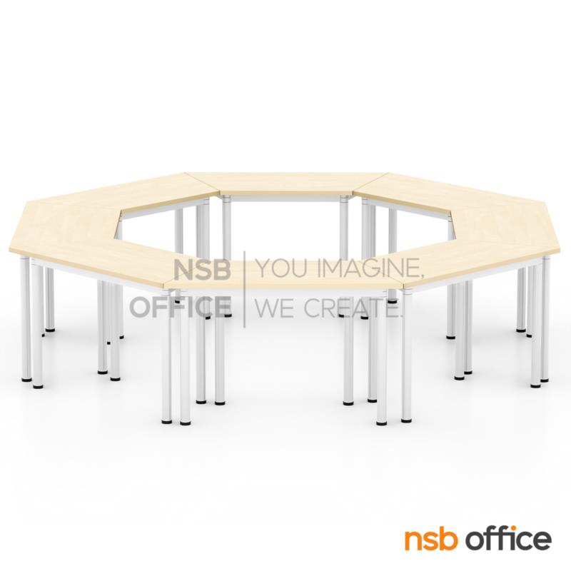 โต๊ะเรียนกิจกรรมทรงคางหมู รุ่น Octal 105, 120, 140W cm ไม่มีล้อเลื่อน (สำหรับกลุ่ม 8 คน)