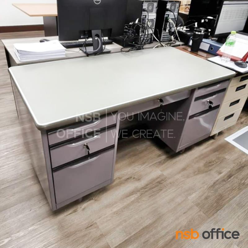 โต๊ะทำงานเหล็กหน้าเหล็ก 7 ลิ้นชัก  รุ่น Cillian (คิลเลียน) ขนาด 4.5 ,5 ,6 ฟุต 