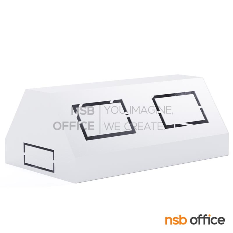 A24A106:กล่องปลั๊กไฟมุมเอียง 45 องศา  Alexina2  ผลิตจากเหล็กพับขึ้นรูป (ใช้งานได้ 2 ด้าน)