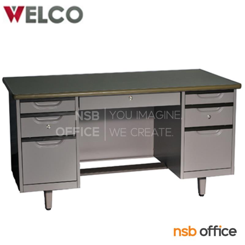 โต๊ะทำงานเหล็ก 7 ลิ้นชัก รุ่น WDE ขนาด 4.5 ฟุต ,5 ฟุต 