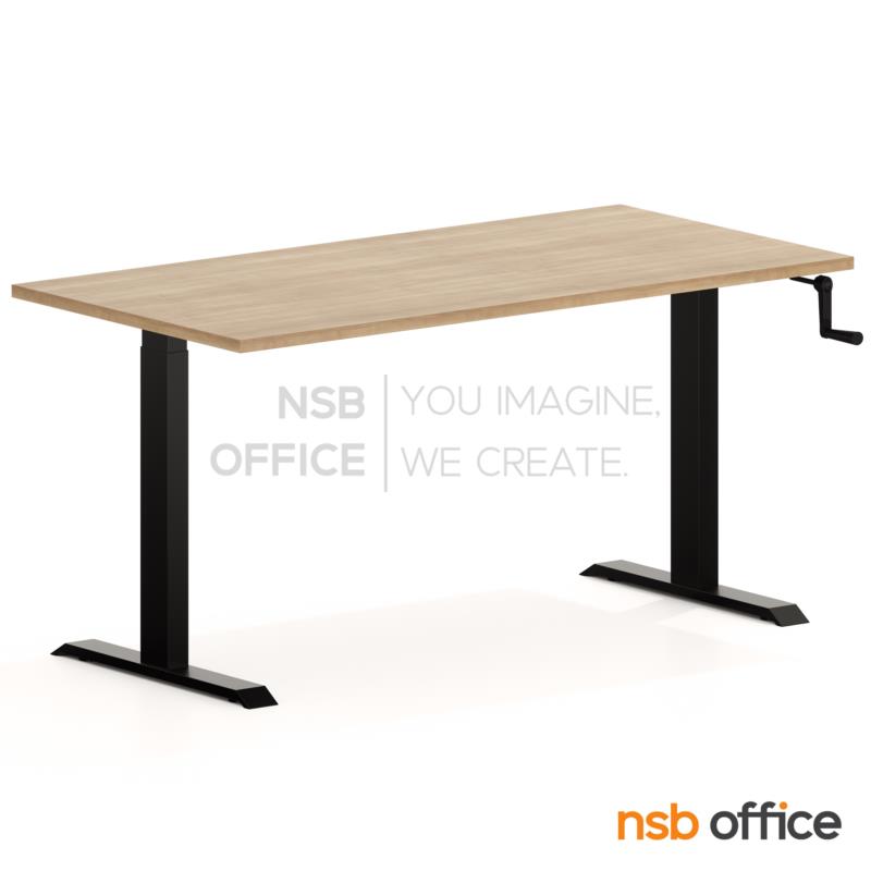 A10A083:โต๊ะทำงานปรับระดับ Sit 2 Stand  รุ่น XD-01  ระบบมือหมุน ขาเหล็กเหลี่ยม
