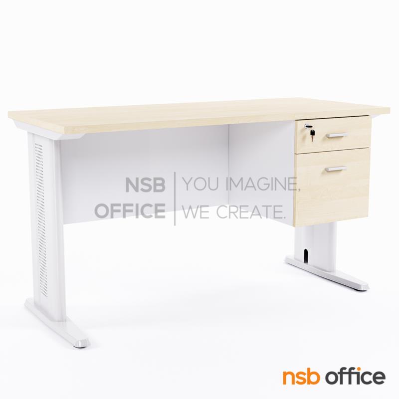 A18A001:โต๊ะทำงาน 2 ลิ้นชัก รุ่น Sutton (ซัตตัน) 120W, 135W, 150W cm. ขาเหล็กตัวแอล