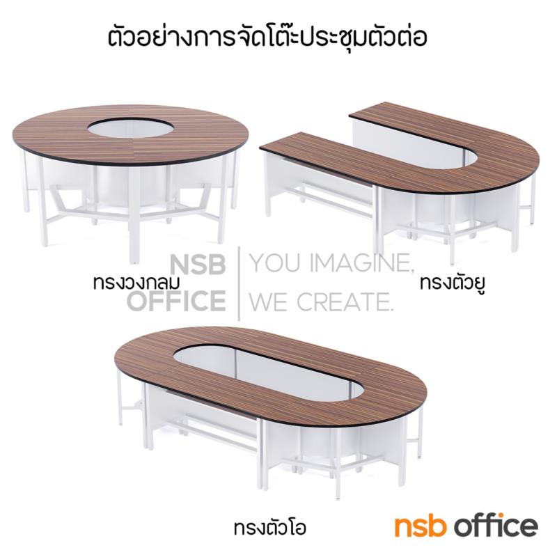 โต๊ะเข้ามุมทรงโค้ง Top โฟเมก้า รุ่น Evelyn (เอวีน) ขนาด R90 ,R120 cm.  โครงเหล็ก