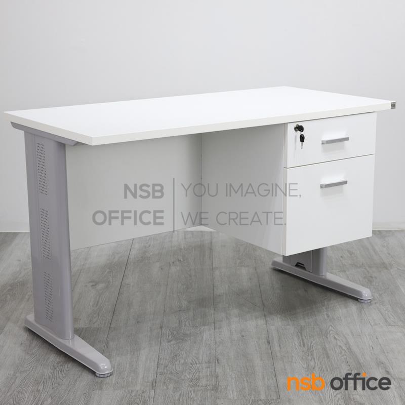 A18A001:โต๊ะทำงาน 2 ลิ้นชัก รุ่น Sutton (ซัตตัน) 120W, 135W, 150W cm. ขาเหล็กตัวแอล