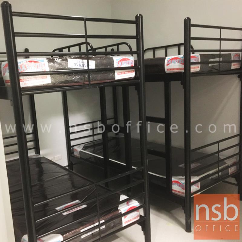 เตียงเหล็ก 2 ชั้น รุ่น Mars ขนาด 3 , 3.5 ฟุต หนาพิเศษเสากลม 2 นิ้ว พื้นระแนง