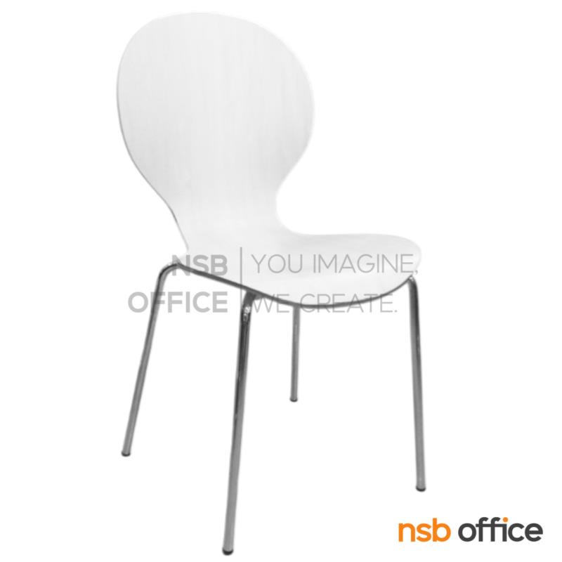 B20A054:เก้าอี้อเนกประสงค์ไม้วีเนียร์ดัด รุ่น DIAMOND  ขาเหล็กชุบโครเมี่ยม