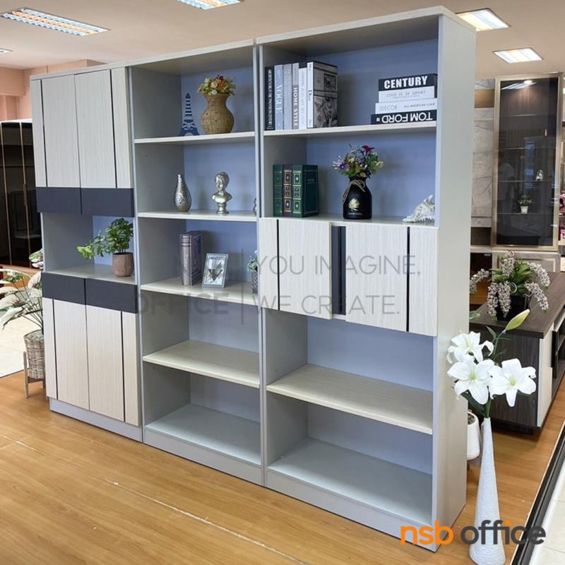 ตู้เอกสารสูง 2 บานเปิดกลาง รุ่น Sylvie (ซิลวี่) ขนาด 80W*40D*200H cm. เมลามีน