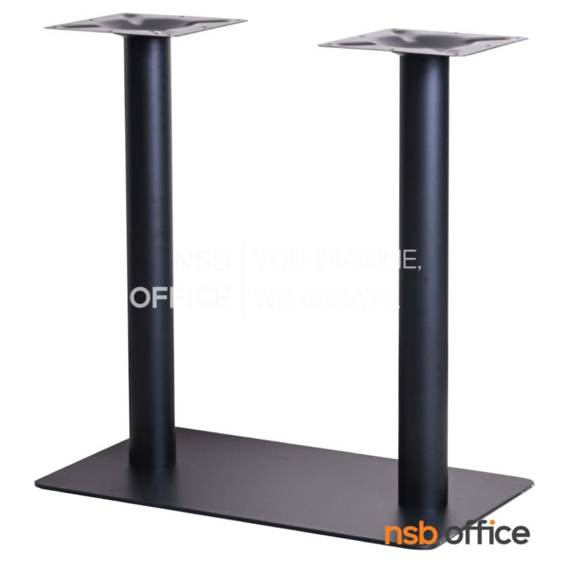 J02A014:ขาโต๊ะคาเฟ่ รุ่นเสาคู่ สี่เหลี่ยมแผ่นเรียบ รุ่น Blooket (บลูเก็ท)  สีดำ