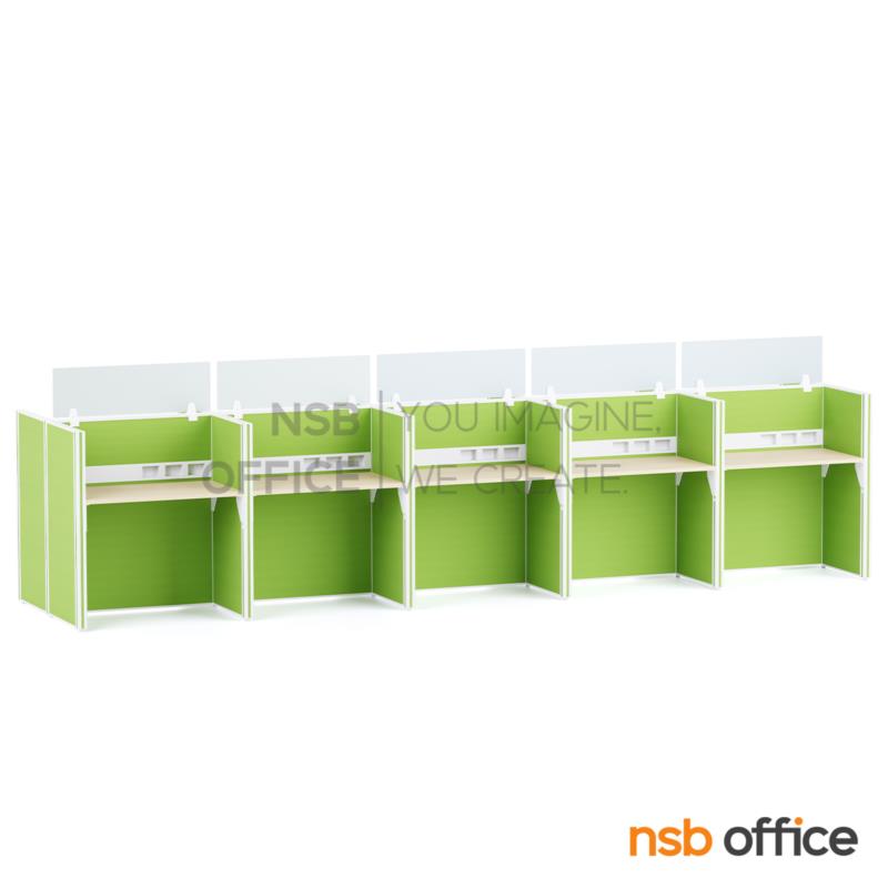 โต๊ะทำงานกลุ่ม รุ่น Clementine (คลีเมนไทน์) 6 ,8 และ 10 ที่นั่ง พร้อมพาร์ทิชั่นทึบ รางไฟตรงกลาง 