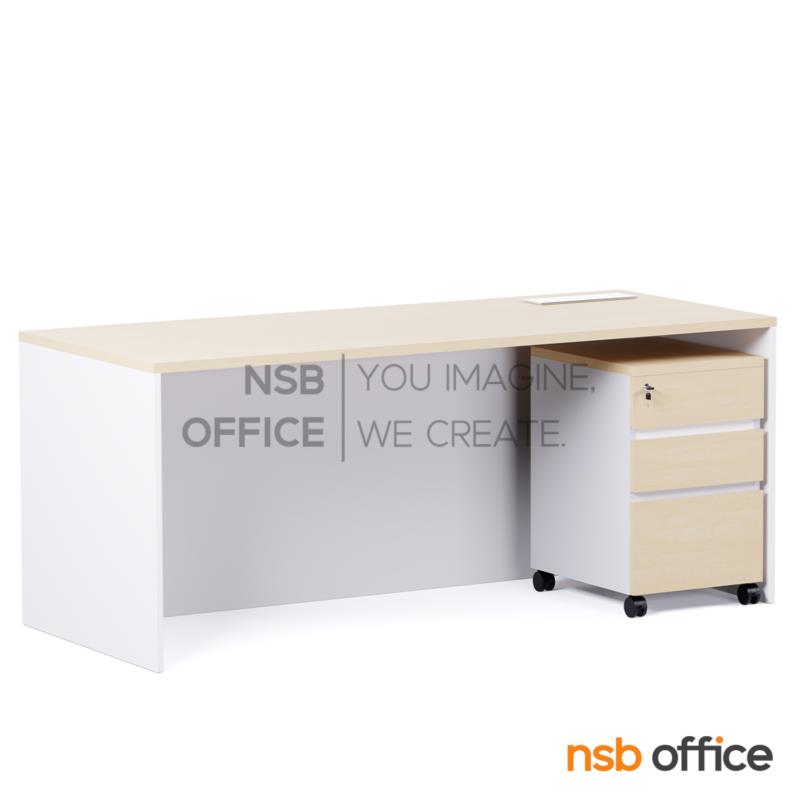 A30A096:โต๊ะผู้บริหารตัวแอล รุ่น Capello (คาเพลโล่) ขนาด 180W cm.  พร้อมตู้ลิ้นชักล้อเลื่อน และป๊อปอัพ A24A078