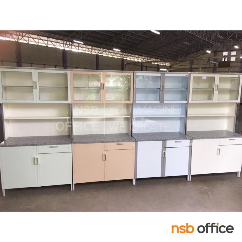 ตู้ครัวสูงอลูมิเนียมหน้าเรียบ รุ่น Ferid (เฟลิด ) ขนาด 100W*54D*190H cm. 