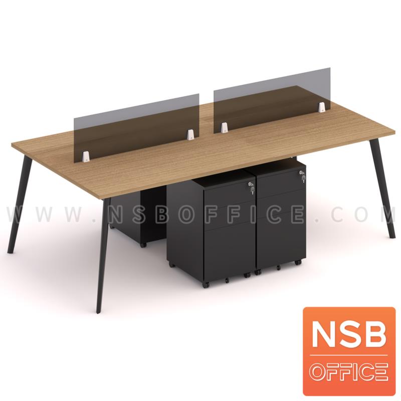 A31A006:ชุดโต๊ะทำงานกลุ่ม 4 ที่นั่ง  รุ่น Carbon (คาร์บอน) ขนาด 240W*120D cm. พร้อมมินิสกรีนและตู้ลิ้นชักเหล็กล้อเลื่อน