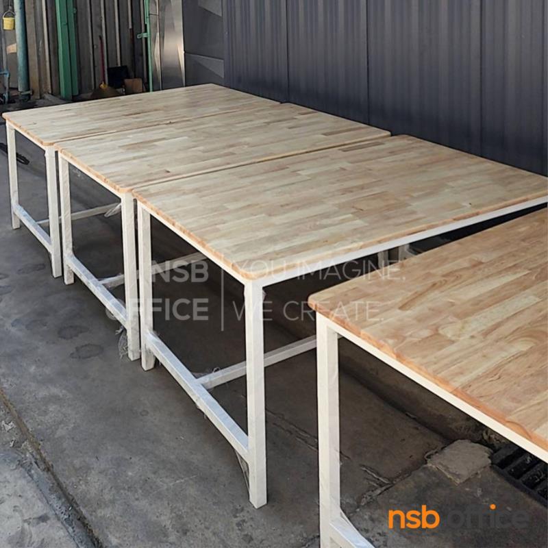 A07A093:โต๊ะหน้าไม้ยางพารา รุ่น Pinto (พินโต้) ขนาด 60D ,75D cm. ขาเหล็ก