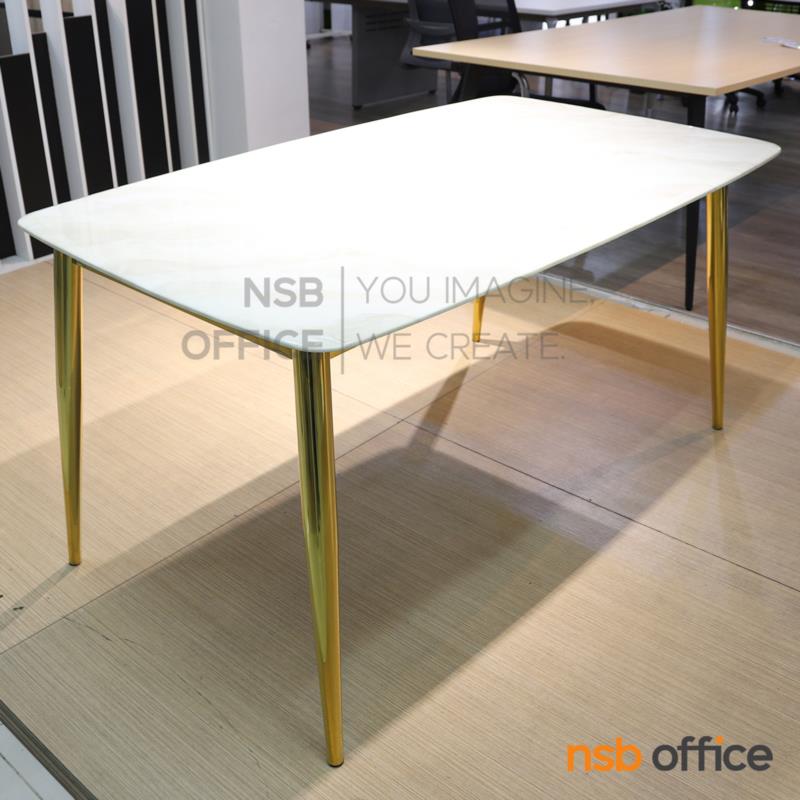 G14A216:โต๊ะรับประทานอาหาร รุ่น Durham (เดอแรม)  หน้าหินอ่อน ขาเหล็กทอง