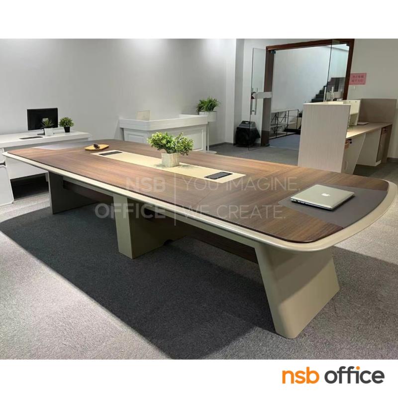 A05A276:โต๊ะประชุมทรงโค้ง รุ่น Atticus (แอคติคัส) ขนาด 360W ,480W ,600W cm. มาพร้อมป๊อปอัพหน้าโต๊ะ  โครงขาไม้