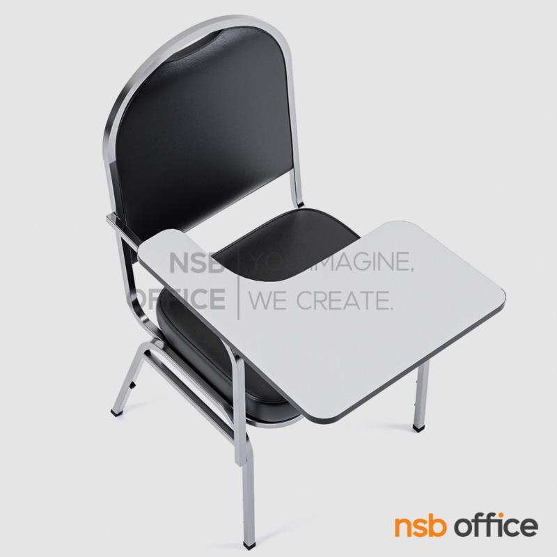 เก้าอี้เลคเชอร์หุ้มหนังเทียม (PVC) รุ่น Milo (ไมโล) ขาเหล็กชุบโครเมี่ยมและขาเหล็กพ่นดำ 