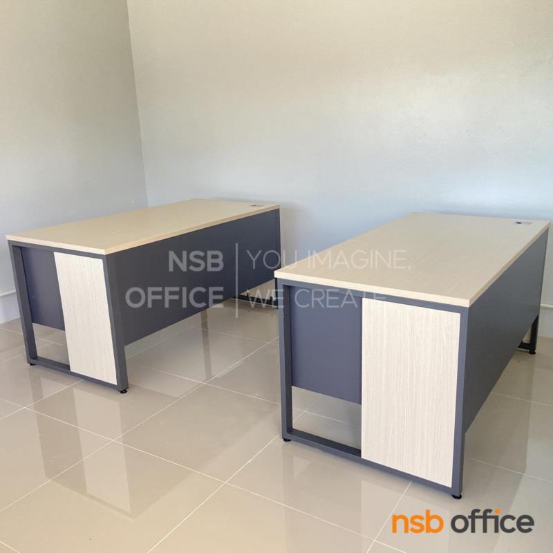 โต๊ะทำงาน 2 ลิ้นชัก รุ่น Grendel II (เกรนเดล 2)  บังตาไม้ ขาเหล็ก