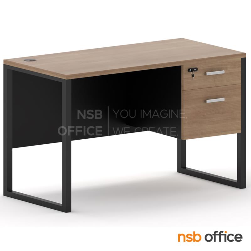A12A079:โต๊ะทำงาน 2 ลิ้นชัก รุ่น Ken (เคน) ขนาด 120W ,160W cm ขาเหล็ก
