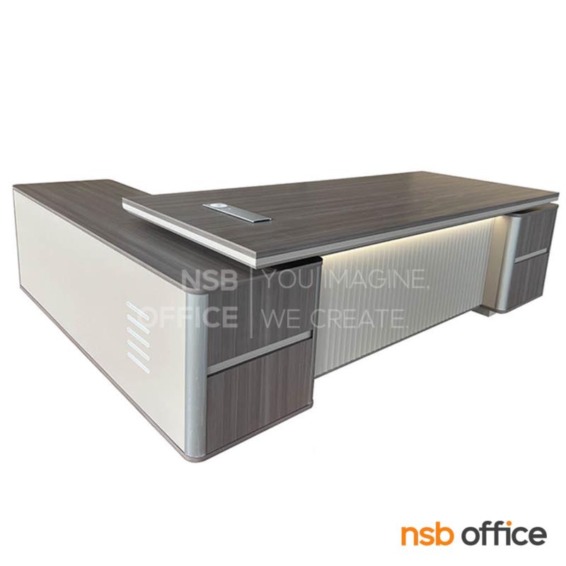 A16A114:โต๊ะผู้บริหารตัวแอล รุ่น Peebles (พีเบิลส์) ขนาด 280W cm.  พร้อมตู้ข้าง