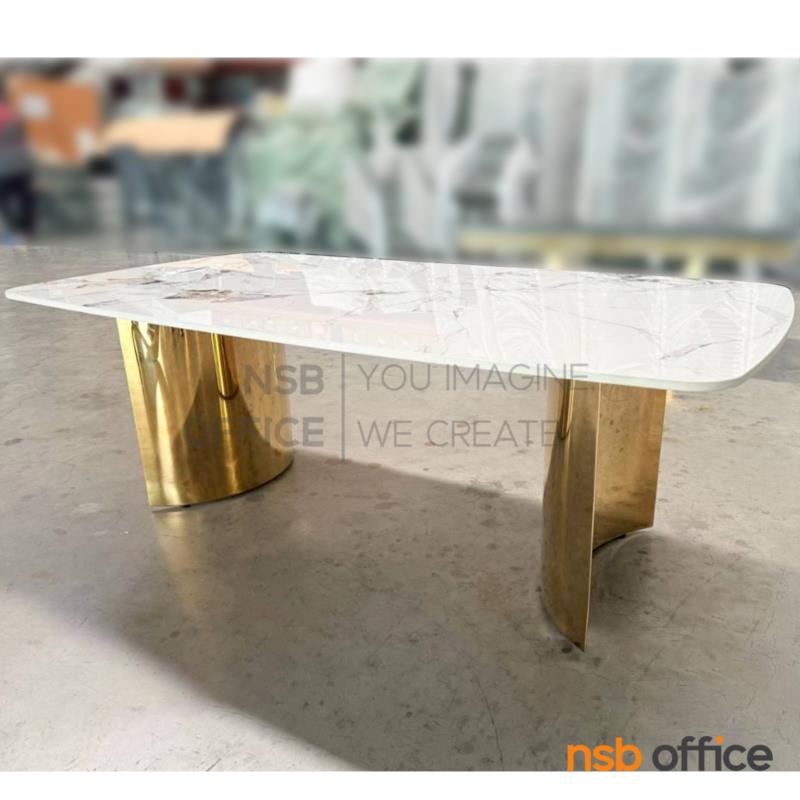 โต๊ะกลางหน้าหิน รุ่น Vionelle (วีโอเนล) ขนาด 130W cm. โครงขาสแตนเลสสีทอง