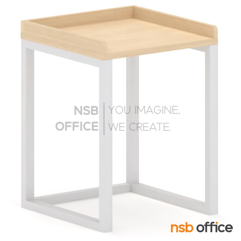 A10A123:โต๊ะวางพรินเตอร์ขาเหล็ก มีขอบกันตก รุ่น Bavaria (บาวาร์เรีย) ขนาด 60W*60*75H1-80H2 cm. 