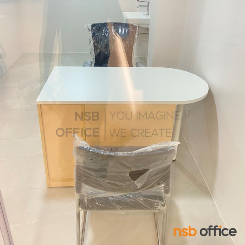 โต๊ะทำงาน โต๊ะตรวจหัวโค้ง รุ่น Elvorn (เอลวอร์น) ขนาด 120W cm.  ขาเหล็กกลม