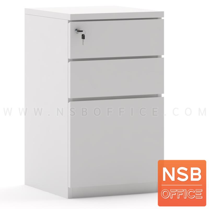 C01A069:ตู้ 3 ลิ้นชัก สูง 75 ซม. สูงเสมอโต๊ะ รุ่น Hilliard 2 (ฮิลเลียร์ด 2) บานเพ่ เมลามีน 