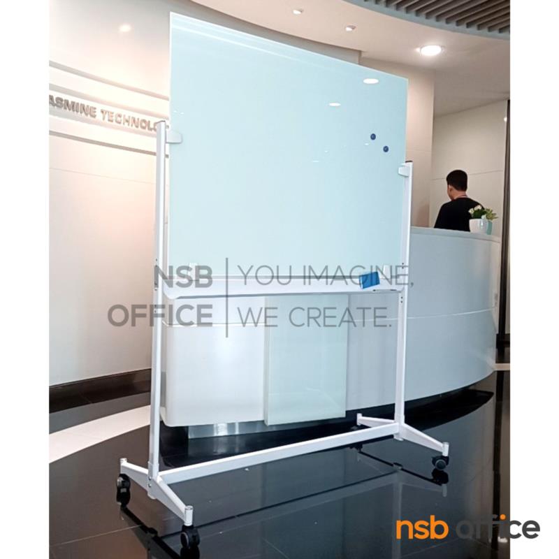 กระดานกระจกนิรภัย รุ่น Kimber (คิมเบอร์)  ขาตั้งล้อเลื่อน ติดแม่เหล็กได้